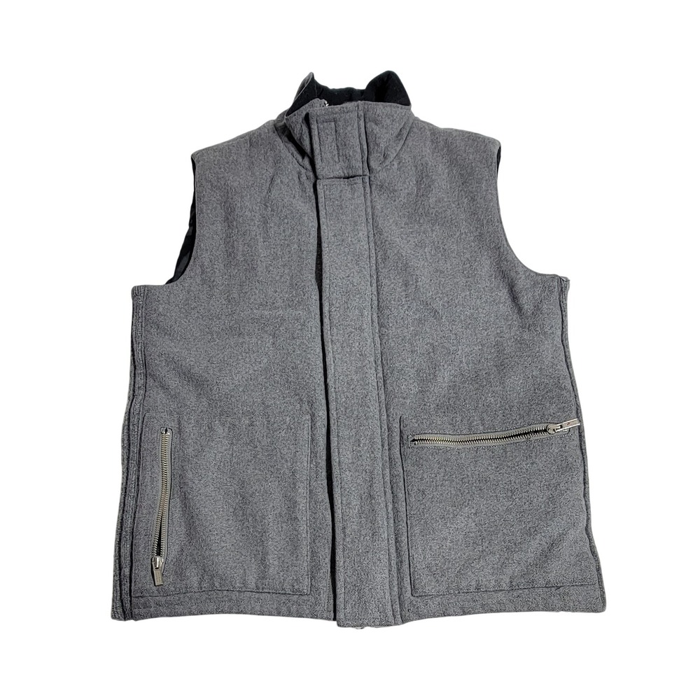 Banana Republic Mens Gray Recycled Wool Blend Full Zip Vest Gilet Small